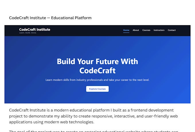 create a responsive frontend website